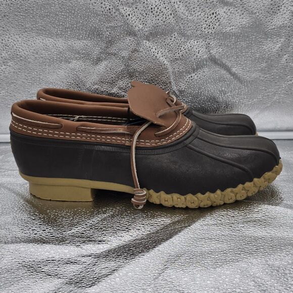 L.L. Bean Vintage Men's Low Duck Bean Boots Rubber Mocs Leather Size 12 USA - Picture 1 of 7